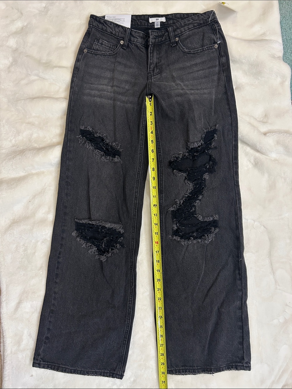 bp Black Distressed low rise wide-Leg Jeans
